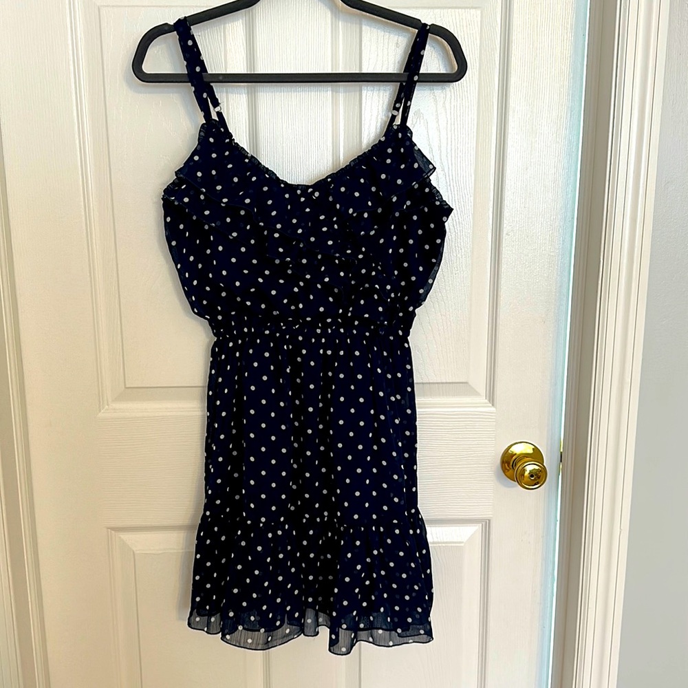 Navy blue polka dot hollister dress